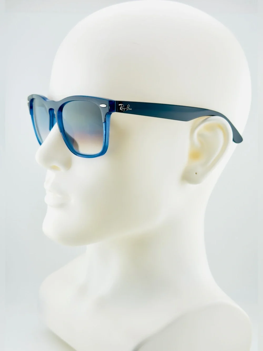 Ray-Ban Steve Sunglasses RB4487 Polished Black on Blue Frame Gradient Blue Lens